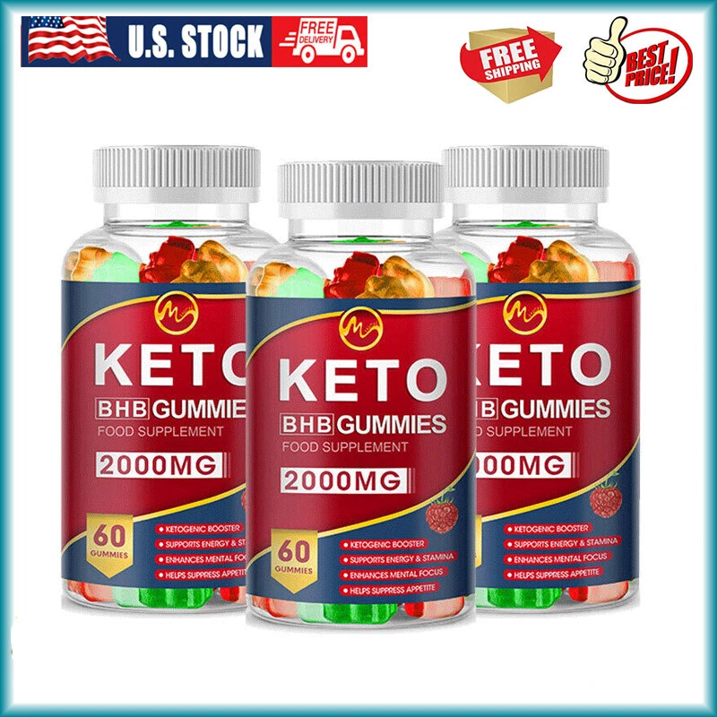 1/2/3Bottles 2000mg Keto BHB Gummies, Fat Burner, Weight Loss, Appetite Suppress