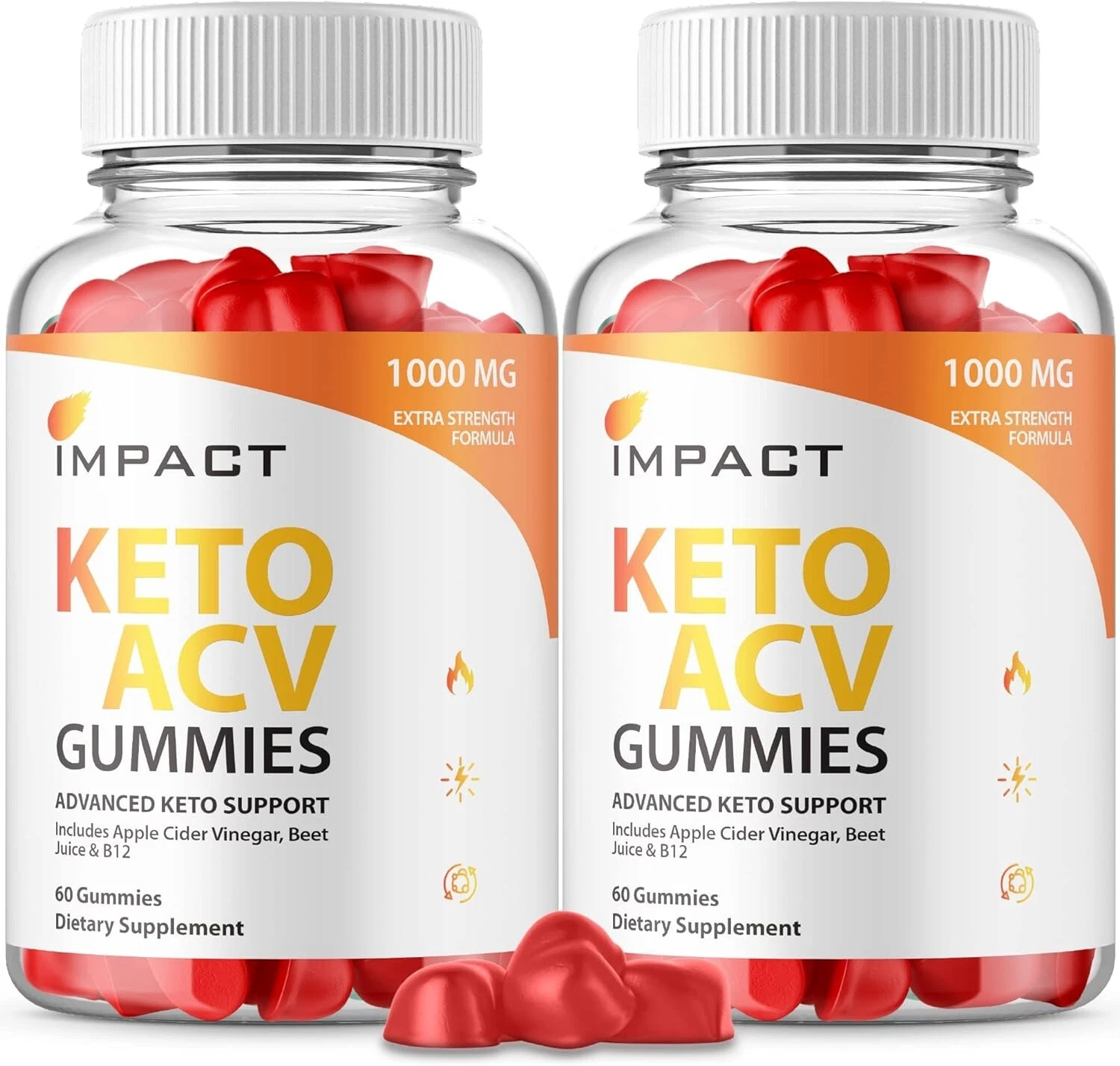 (2 Pack) Impact Keto ACV Gummies Weight Loss - 120 Gummies