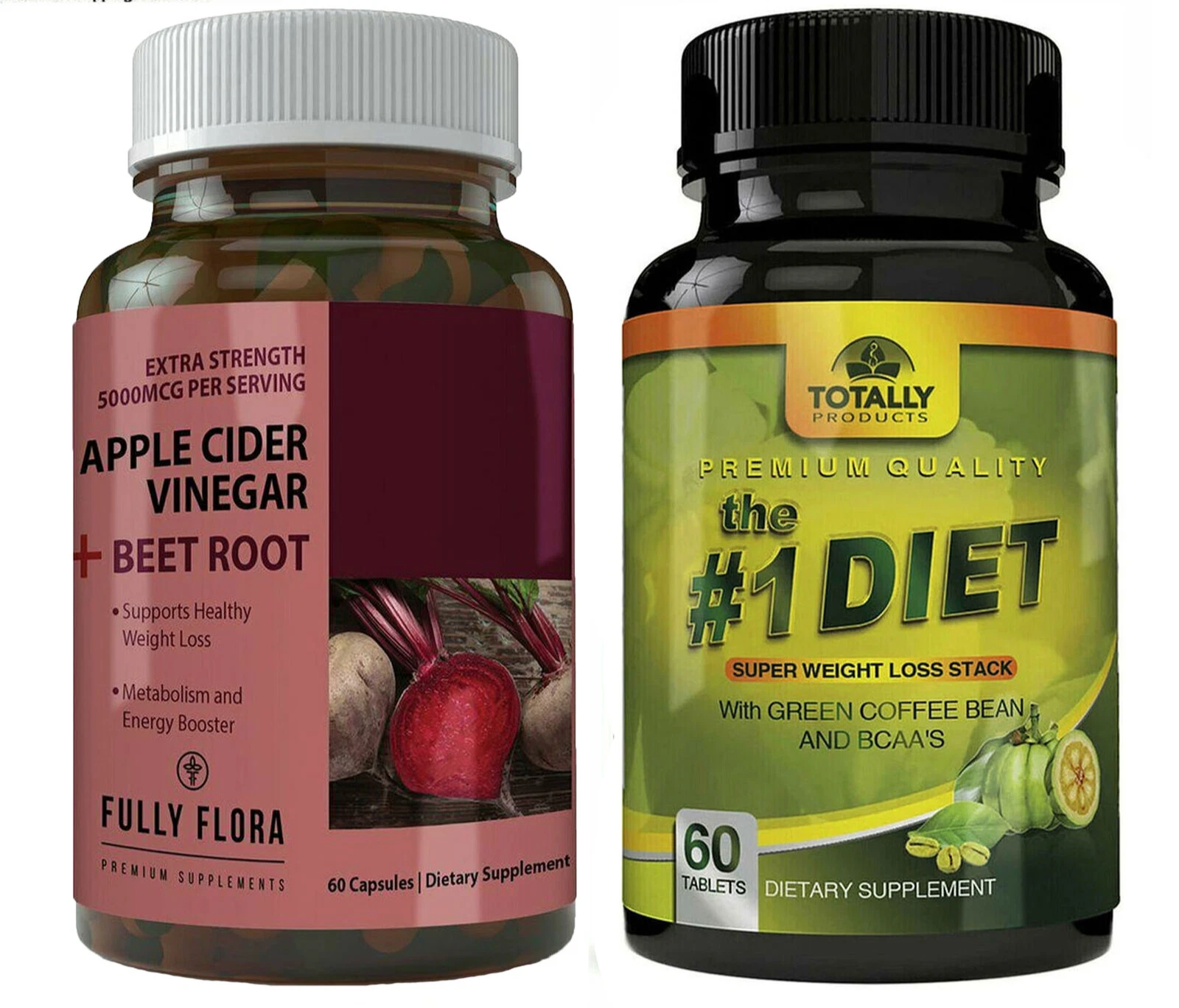 Apple Cider Beet Root Caps 1# Diet Green Coffee Bean Weight Loss Tablets 2 Pack