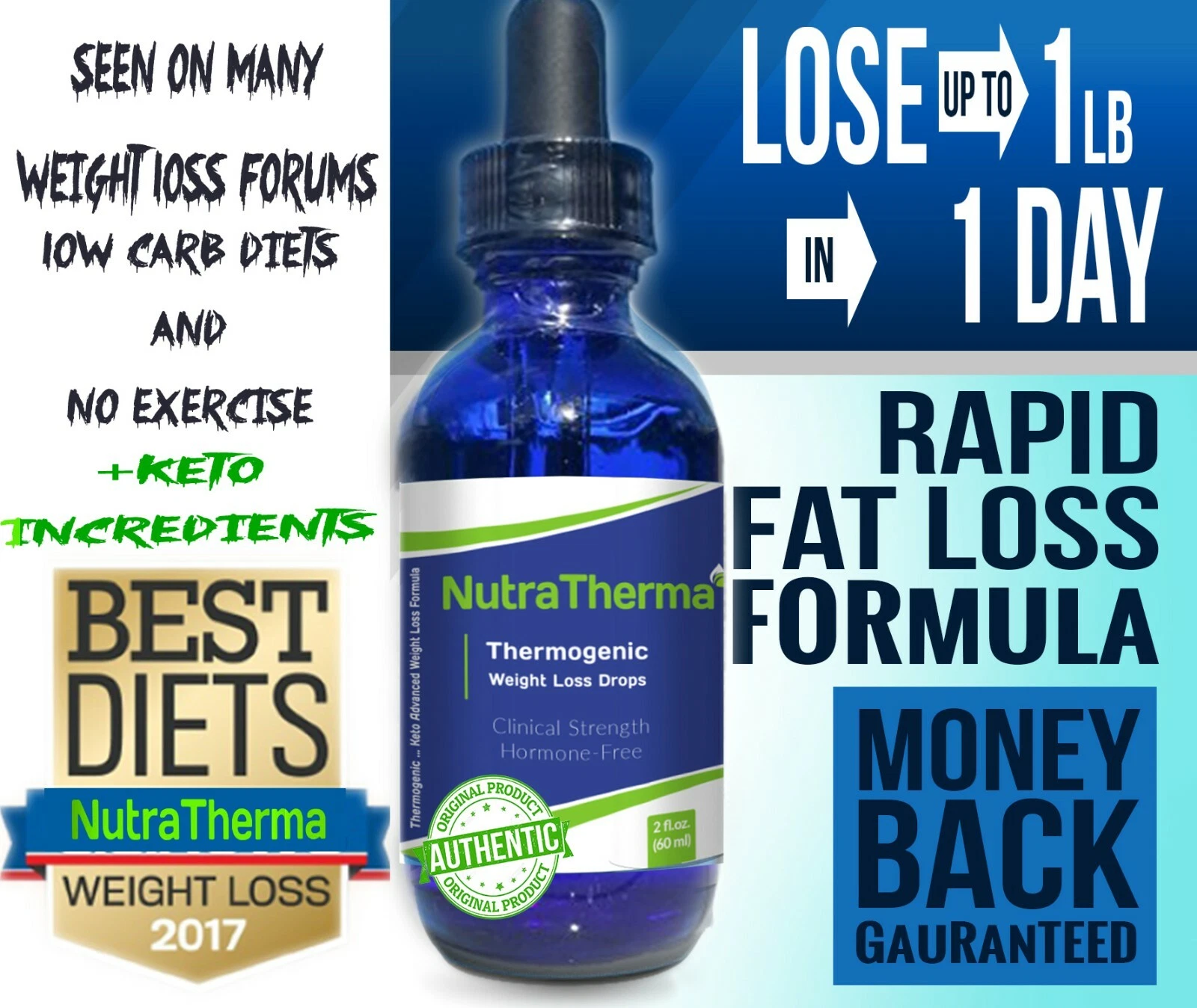 Keto Ultra Fast Weight Loss Fat Burner Drops Metabolism Booster 2oz