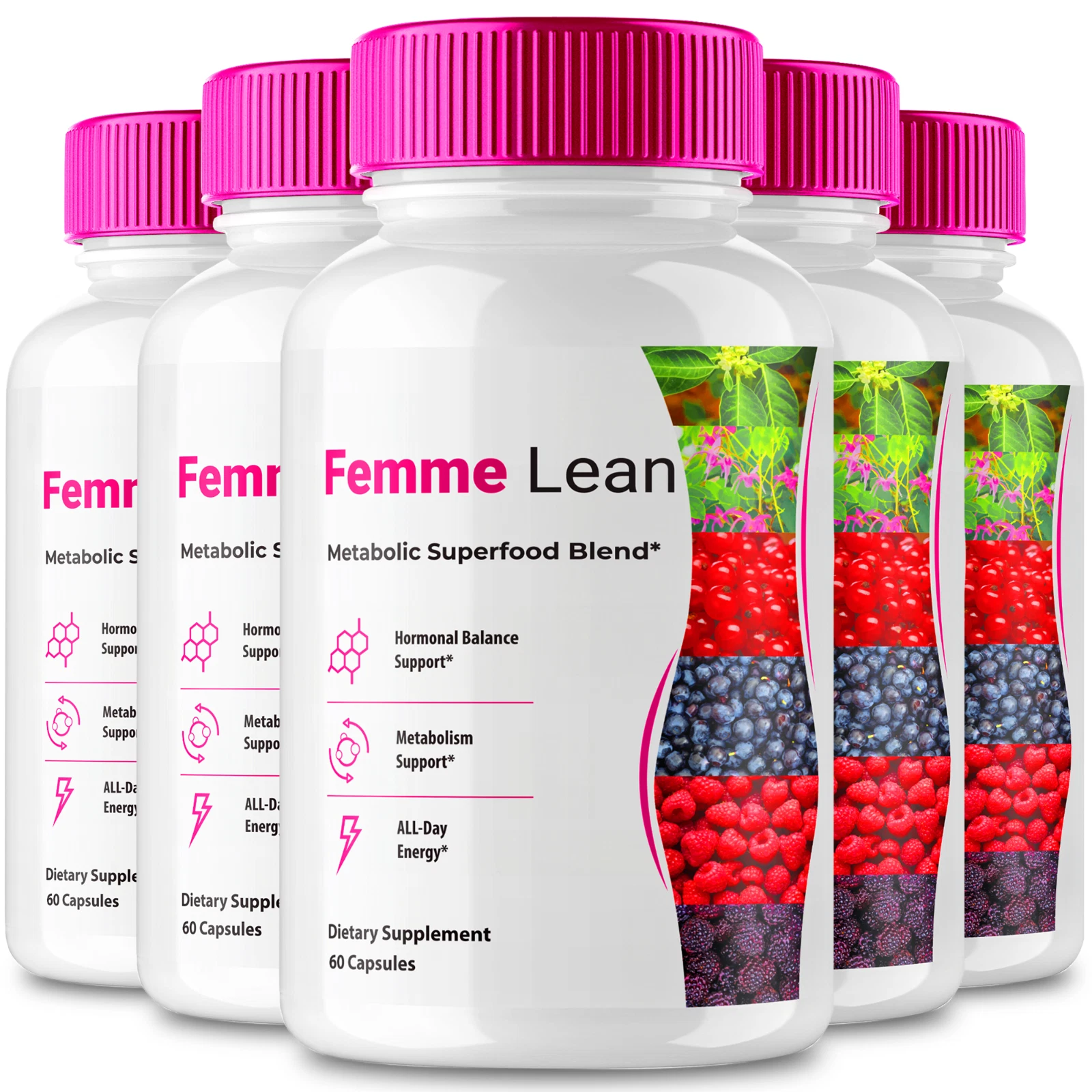(5 Pack) Femme Lean Keto Capsules, Weight Management Pills (300 Capsules)