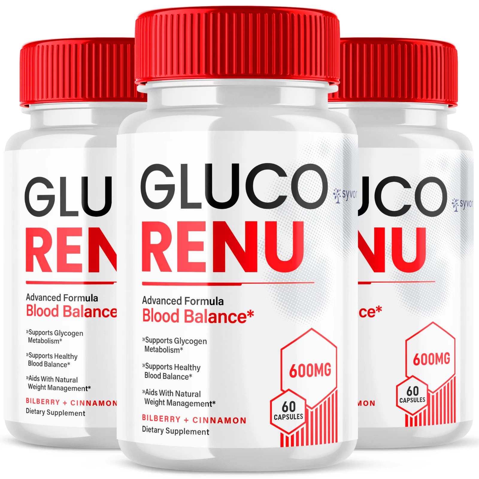 Gluco Renu Renew Advanced Formula Blood Support Balance Supplement 180 Capsules