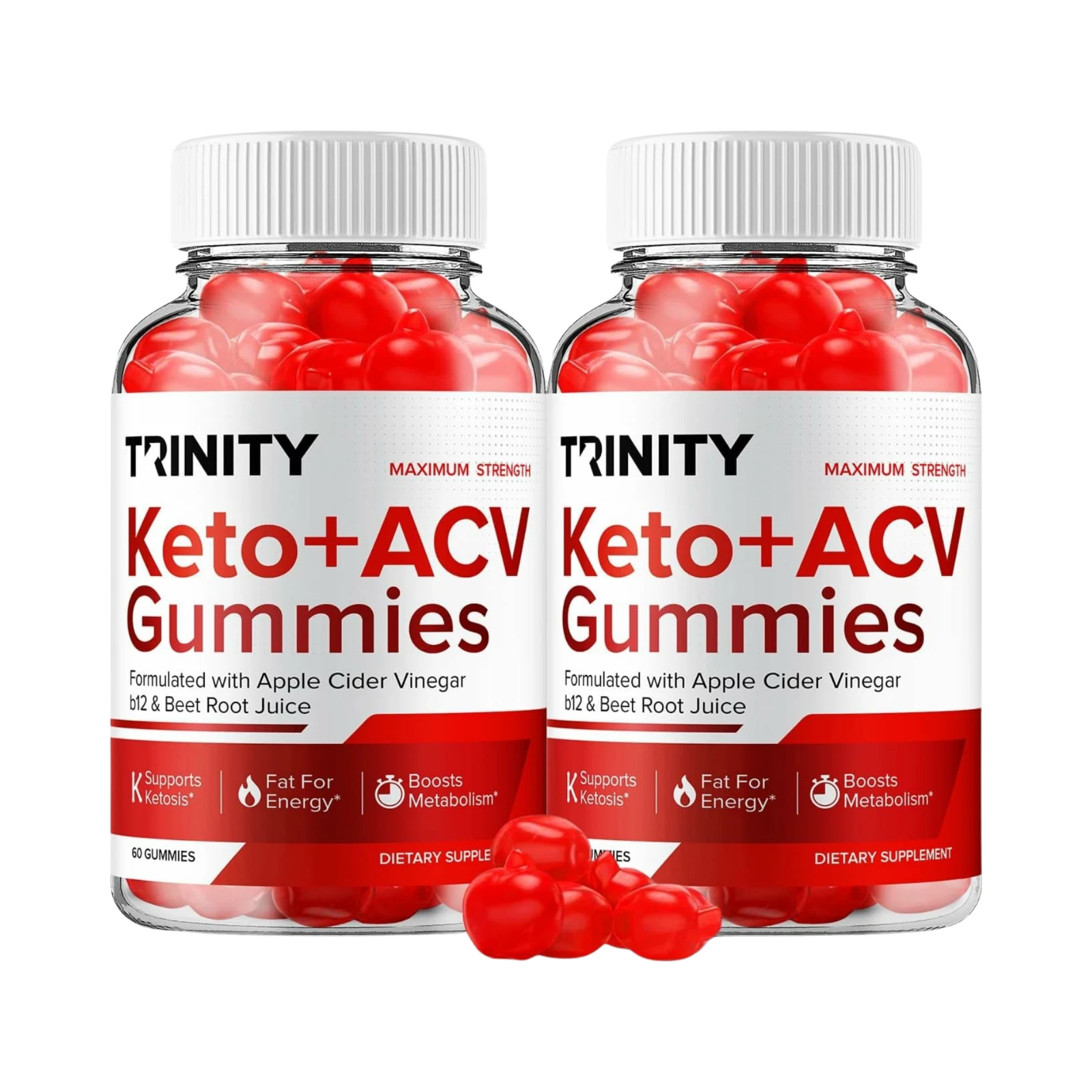 2-Pack Trinity Keto ACV Gummies, Vegan, Weight Loss Supplement - 120 Gummies