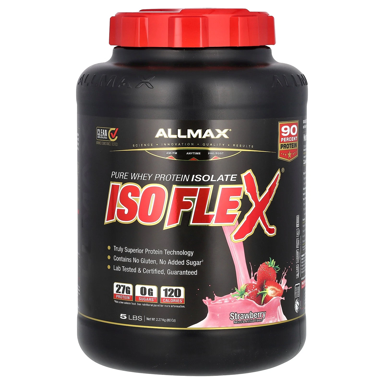 ISOFLEX®, Pure Whey Protein Isolate, Strawberry, 5 lbs (2.27 kg)