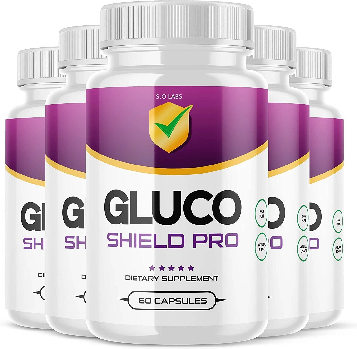 5-Gluco Shield Pro Herbal Supplement, Supports Blood Sugar, Glucose, Metabolism