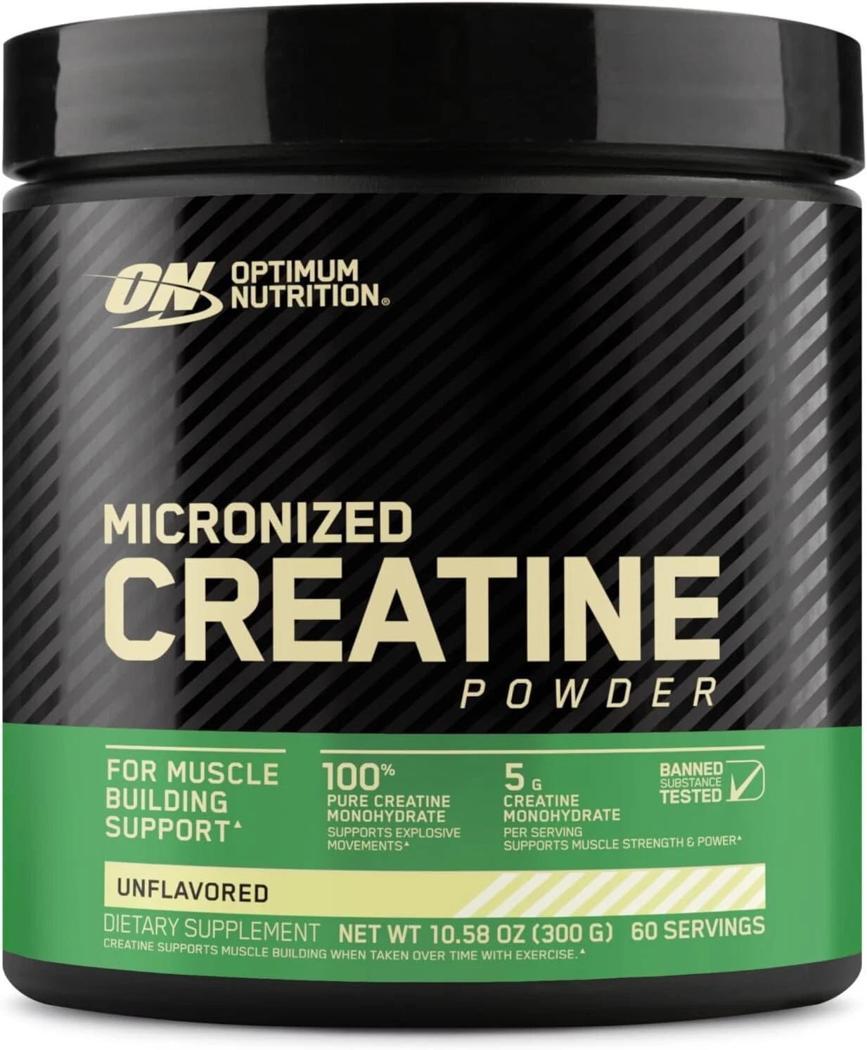 Optimum Nutrition Micronized Creatine Monohydrate Powder, Unflavored, 60 Serving
