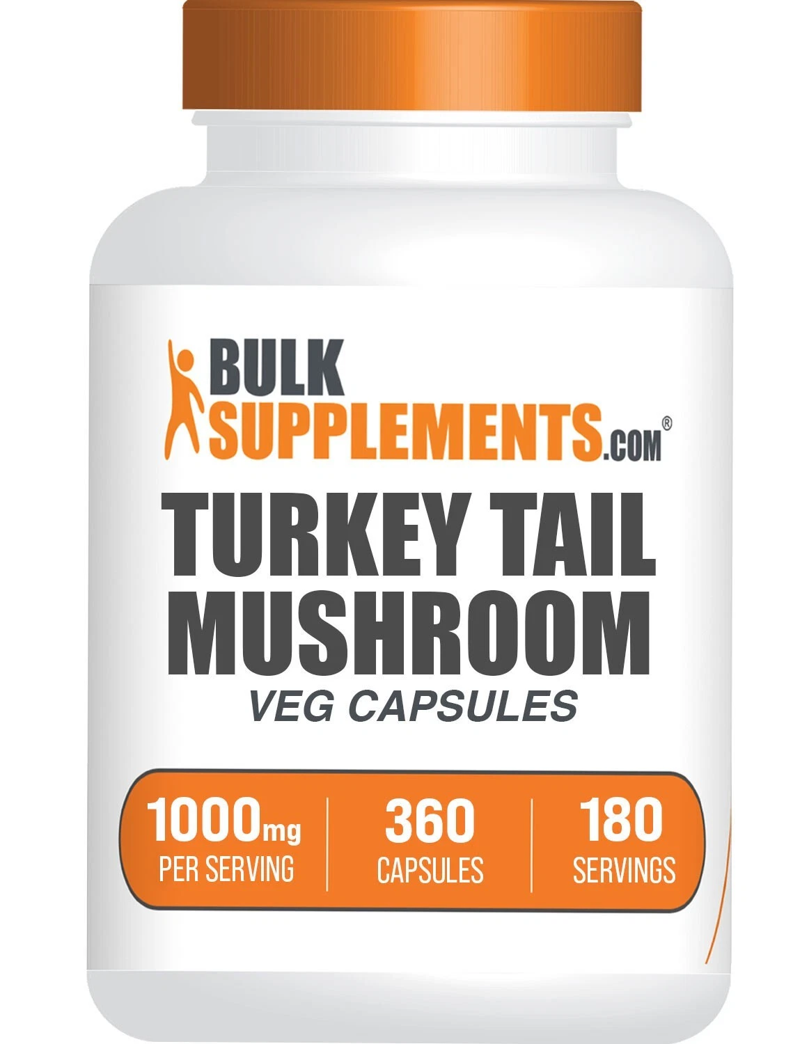 BulkSupplements Turkey Tail Mushroom Extract 360 Capsules - 1000 mg Per Serving