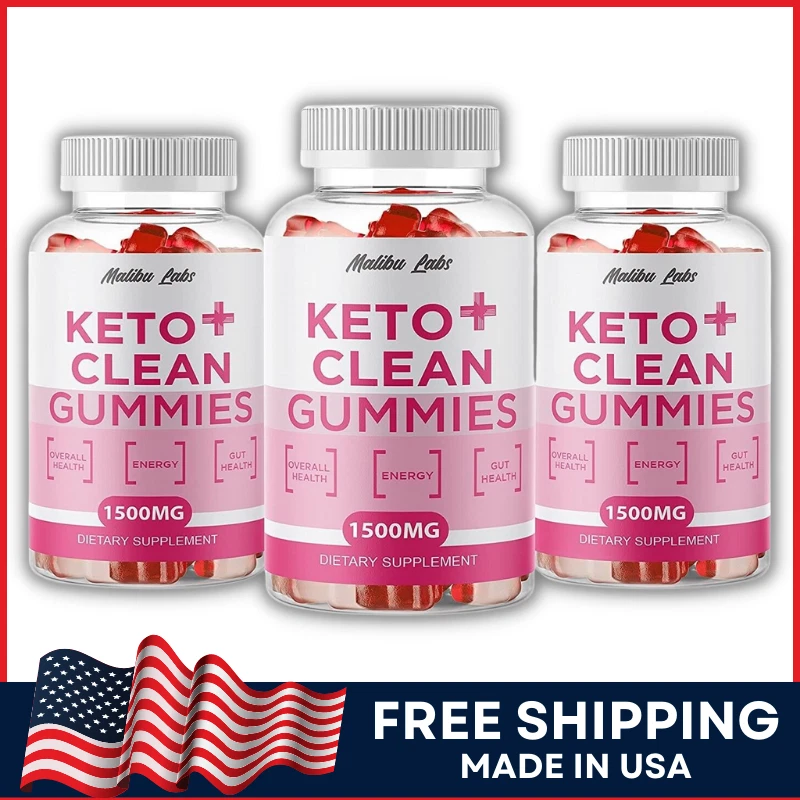 Keto + Clean ACV Gummies 1500mg Weight Loss 90 Day Supplement 3-Pack