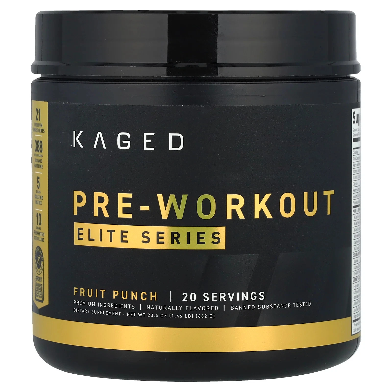 Serie Elite, Pre-Entrenamiento, Ponche de Frutas, 1.46 lb (662 g)
