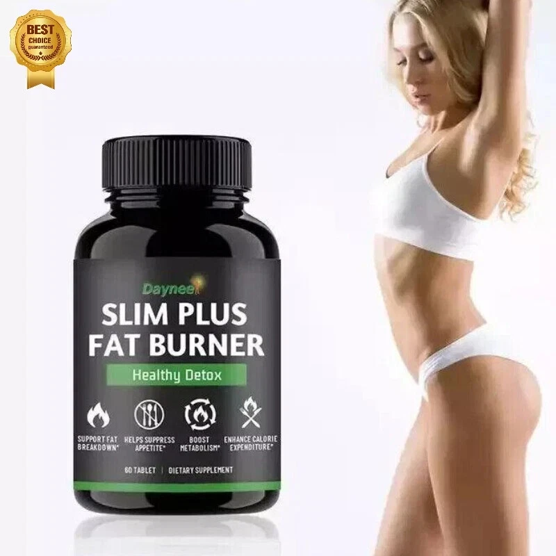 Slim Plus Fat Burner 60Caps best natural herbal supplements burn diet, Pack of 1