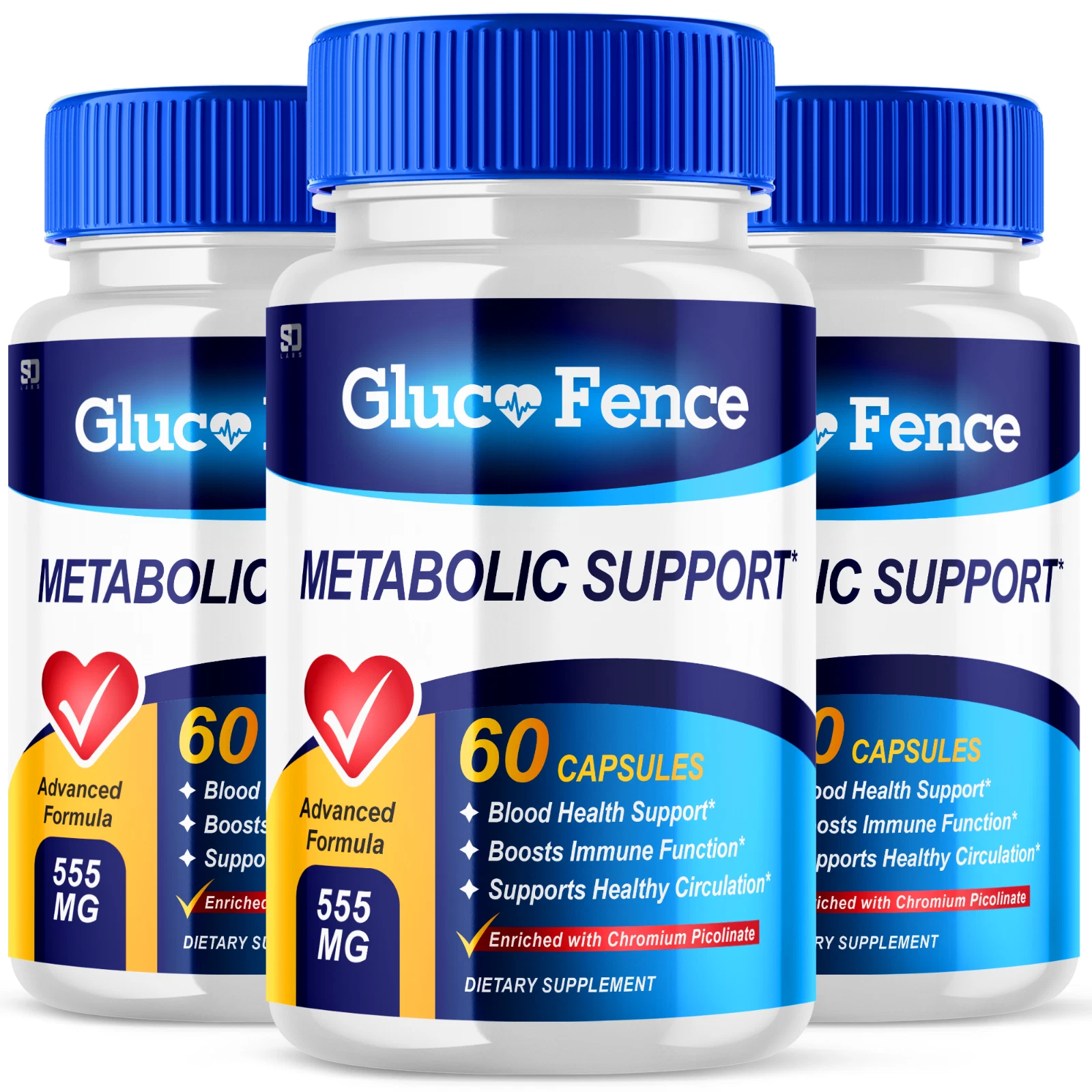 (3 Pack) Gluco Fence, GlucoFence Metabolism & Blood Sugar Support (180 Capsules)