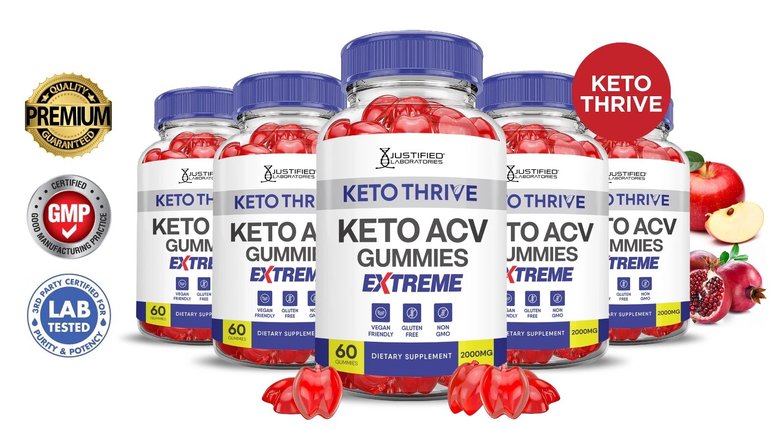 Keto Thrive Extreme ACV Gummies 2000MG Apple Cider Vinegar 300 Gummys