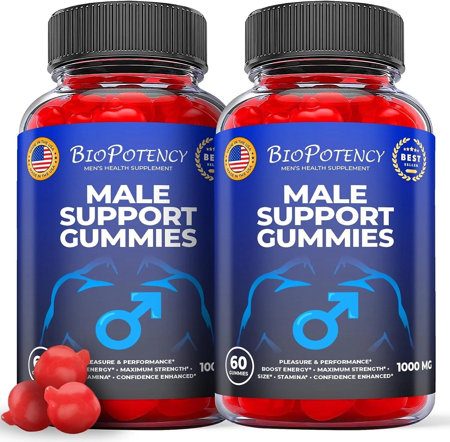 (2 Pack) Biopotency Male Gummies - Male Enhancement Multivitamin - 120 Gummies