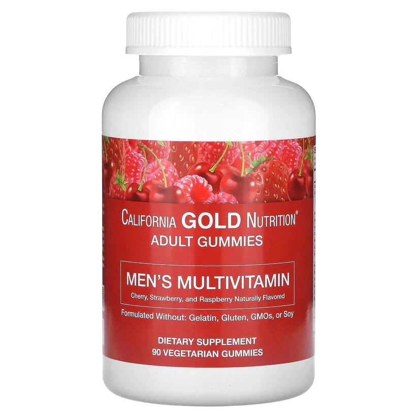 California Gold Nutrition Men's Multivitamin Gummies Mixed Berry 90pcs NEW