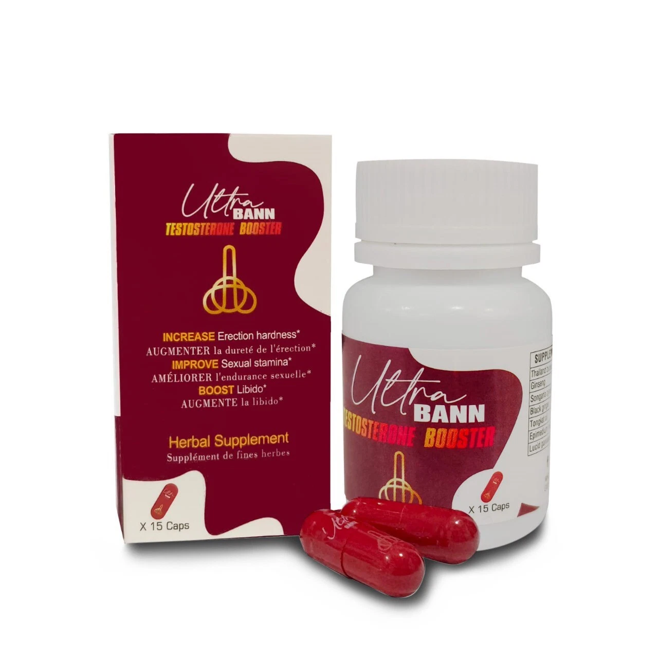 Ultra Bann Testosterone Booster for Men, Energy & Stamina Herbal Supplements