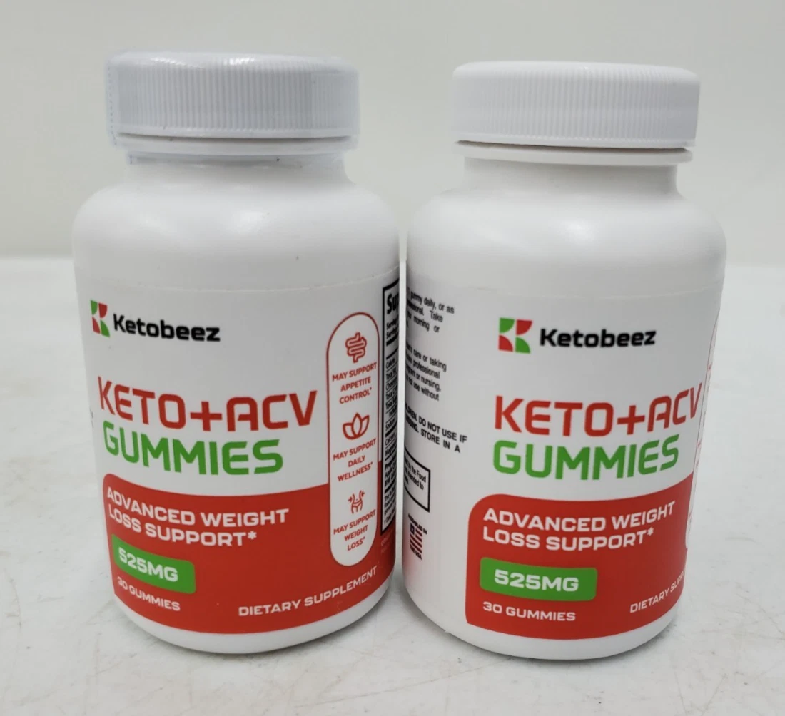 2 KETO+ACV GUMMIES ADVANCED WEIGHT LOSS SUPPORT 525mg 30 Gummies EXP: 10/26