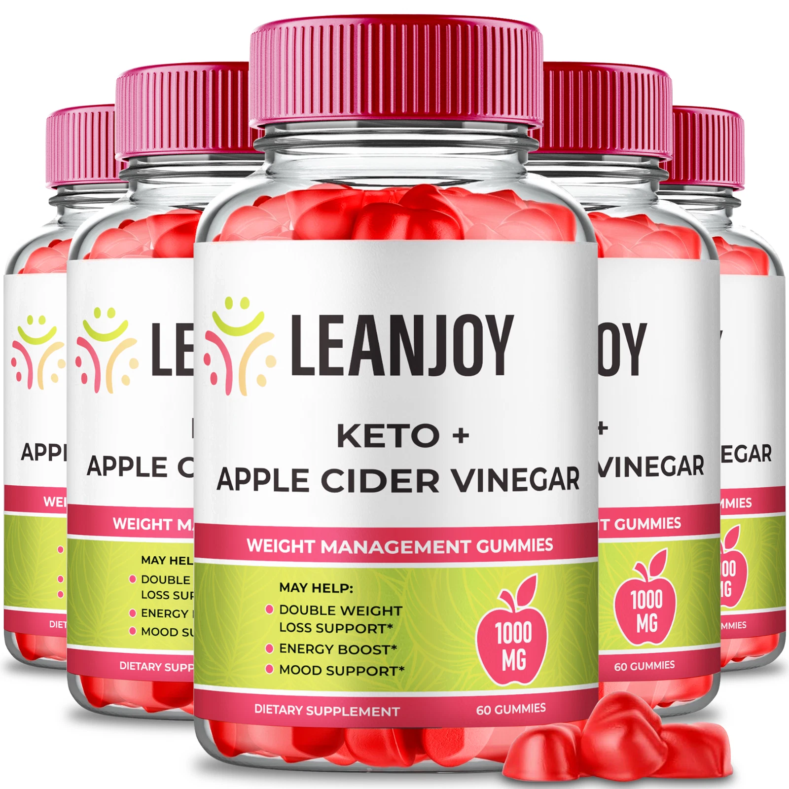 (5 Pack) Leanjoy Keto + Gummies, Lean Joy Keto ACV Advanced Weight Loss Gummy