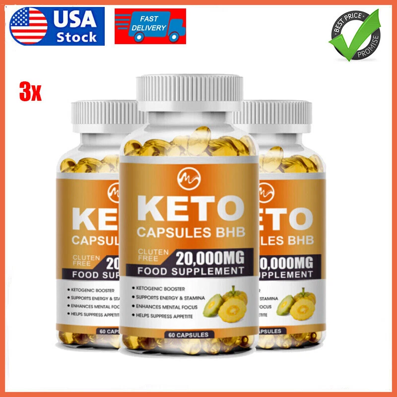 3*Keto BHB Capsules Support Weight Loss, Fat Burner, Appetite Suppressant,Detox