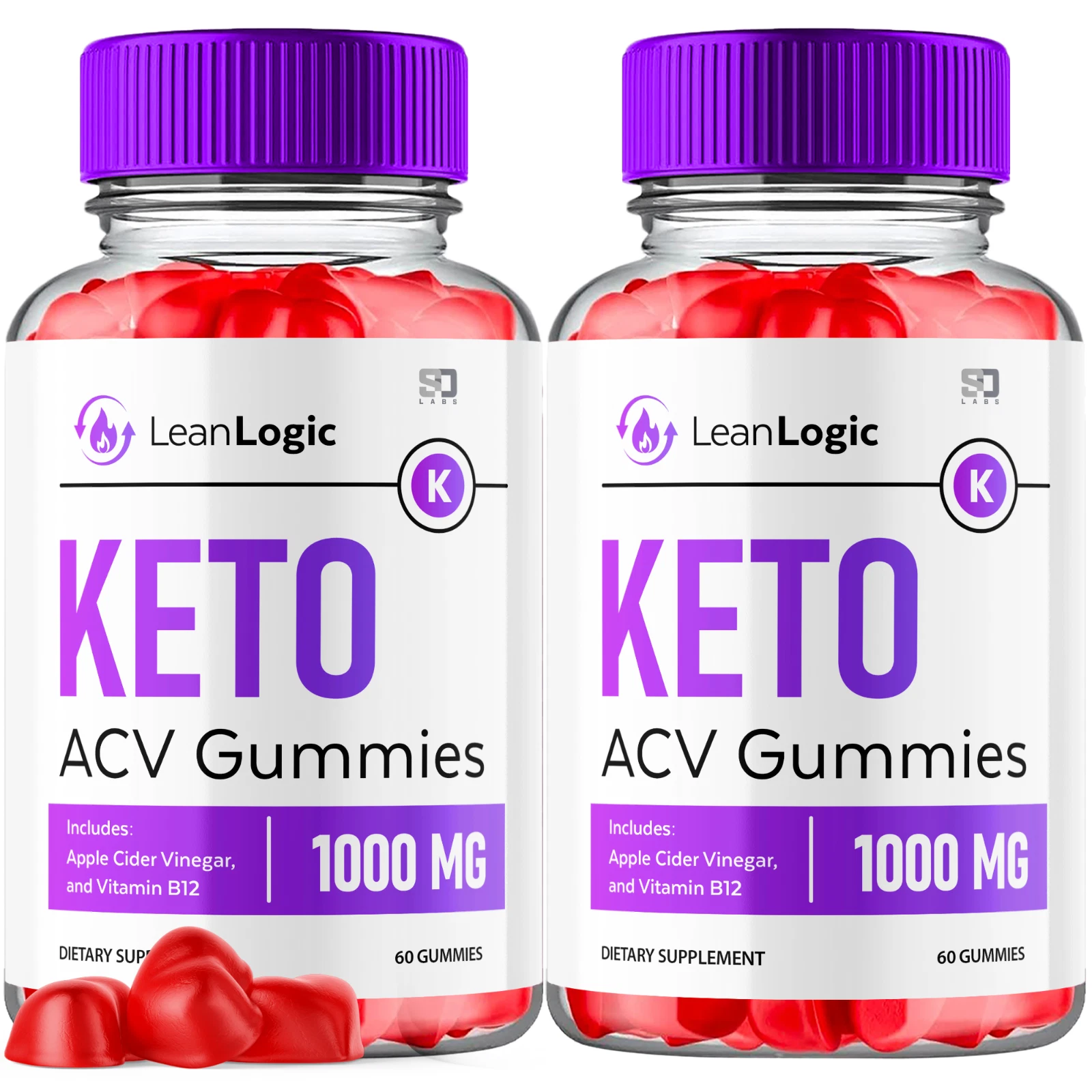 (2 Pack) Leanlogic ACV Keto Gummies, Lean Logic Keto Weight Loss (120 Gummies)