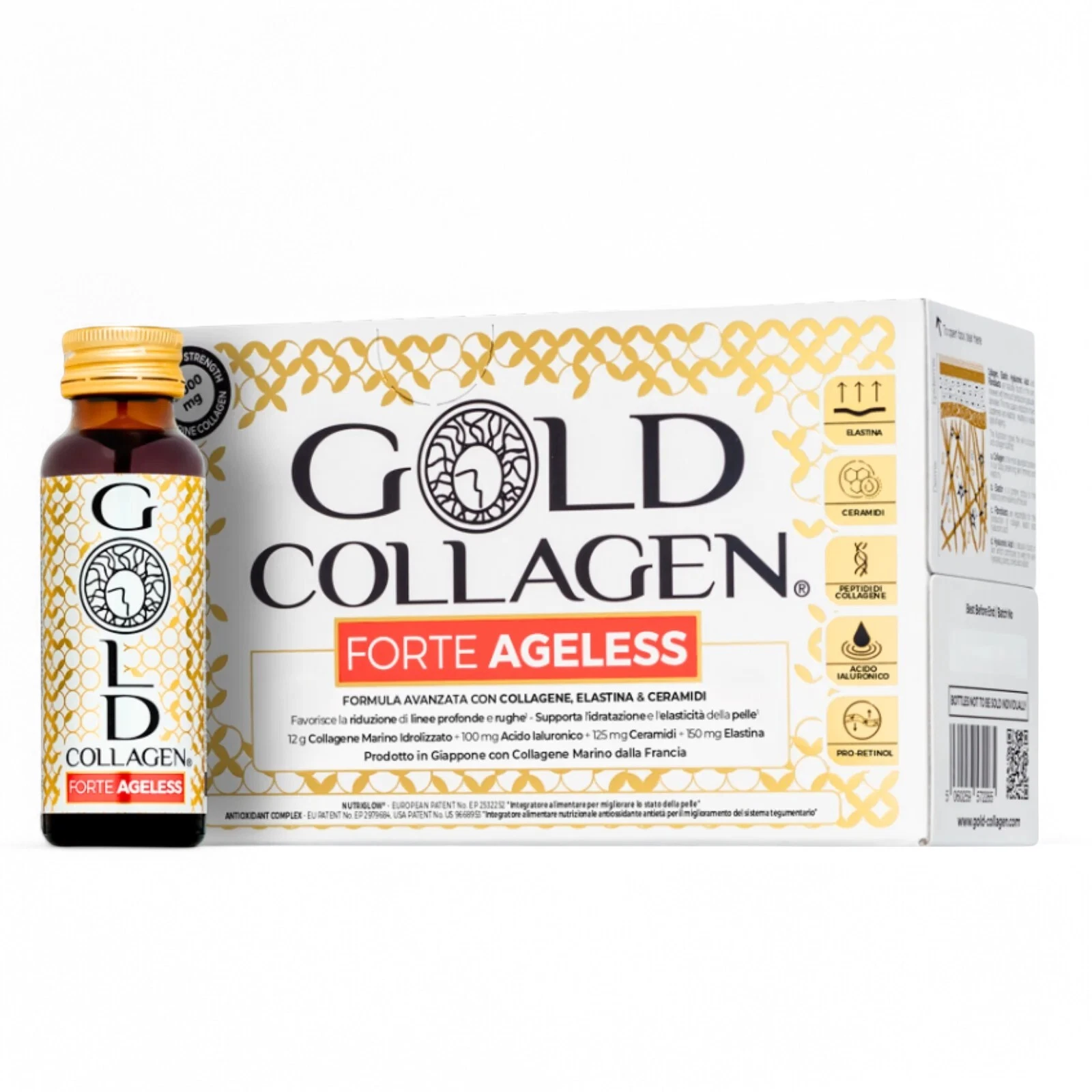 Gold Collagen Forte Ageless Liquid Supplement Anti-Aging Skin Nails 10 Fl 50ml