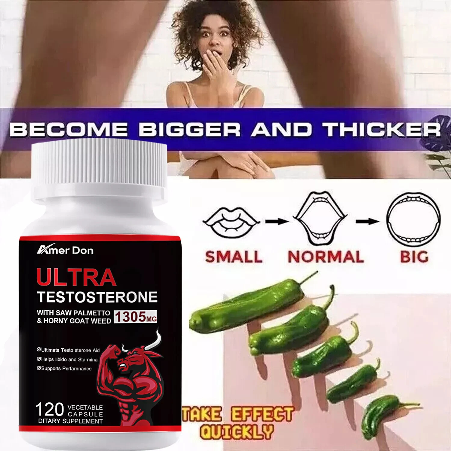 Male Enhancement, Boost Testosterone, Endurance, Sex Drive, Stamina & Energy 120