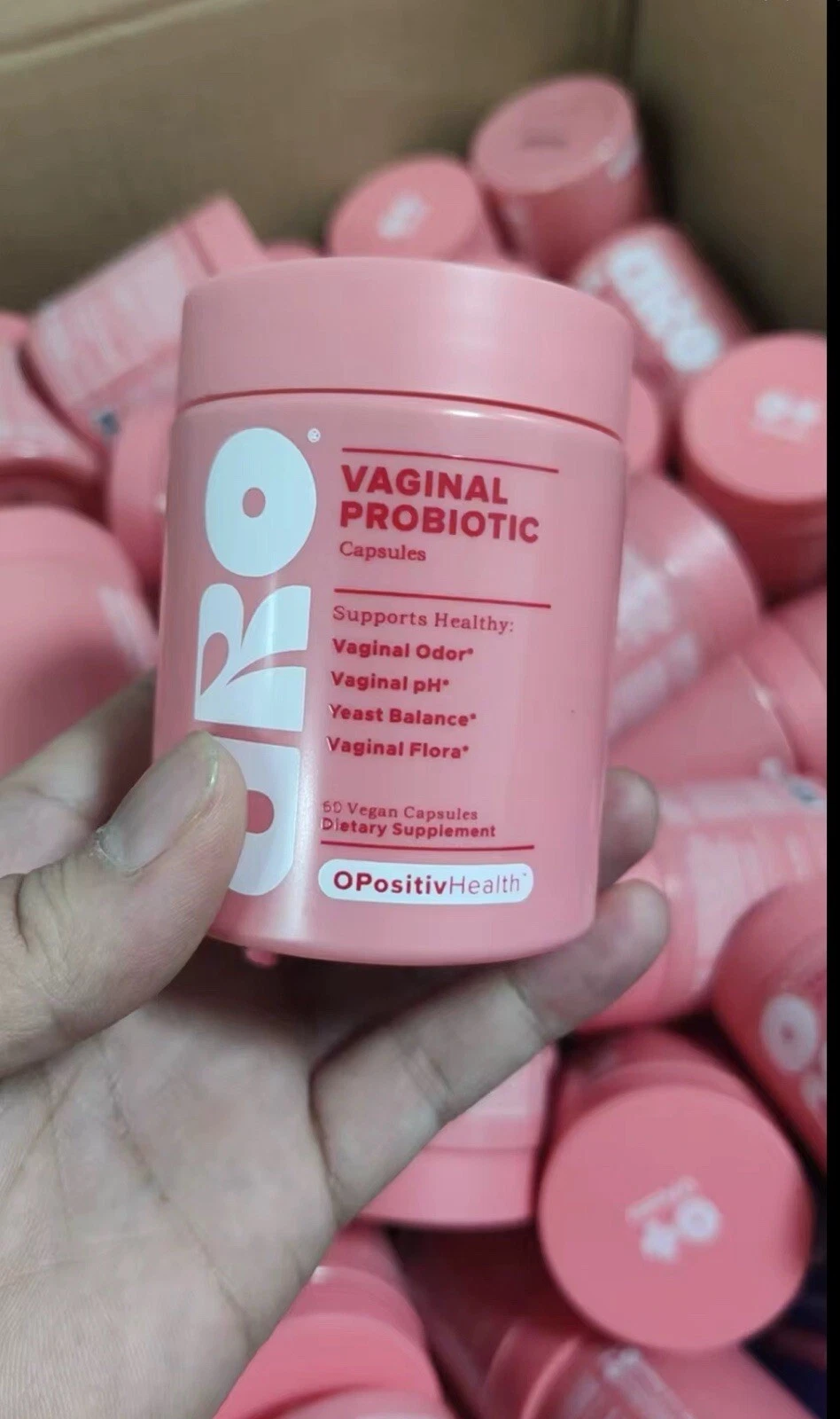 URO Vaginal Probiotics for Women pH Balance w/ Prebiotics Lactobacillus 60 Count