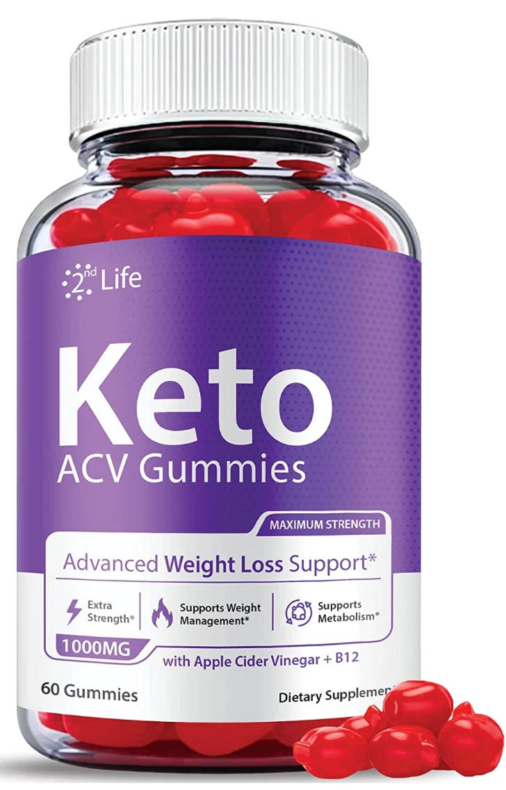(1 Pack) 2nd Life Keto Gummies - 2nd Life Keto ACV Gummies Weight Loss-60 Gums