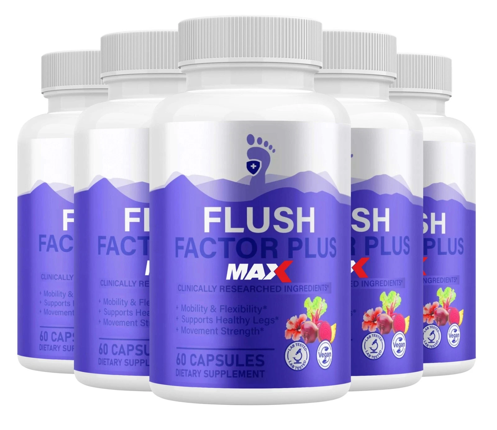 Flush Factor Plus MAX Supplement for Mobility & Gut Support (300 Capsules)