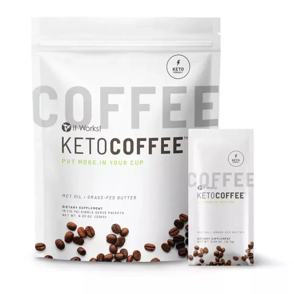 It Works! Keto Coffee 15 Packets Bag With MCT Oil And New Sealed COFFEE