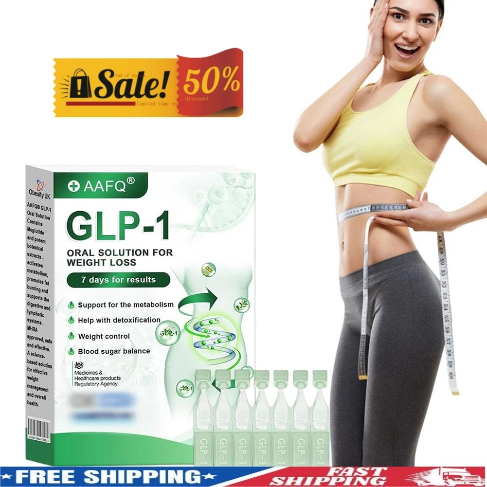 AAFQ GLP-1 Weight Loss Solution, GLP-1 Supplement Drops for Women and Men 7X/Set