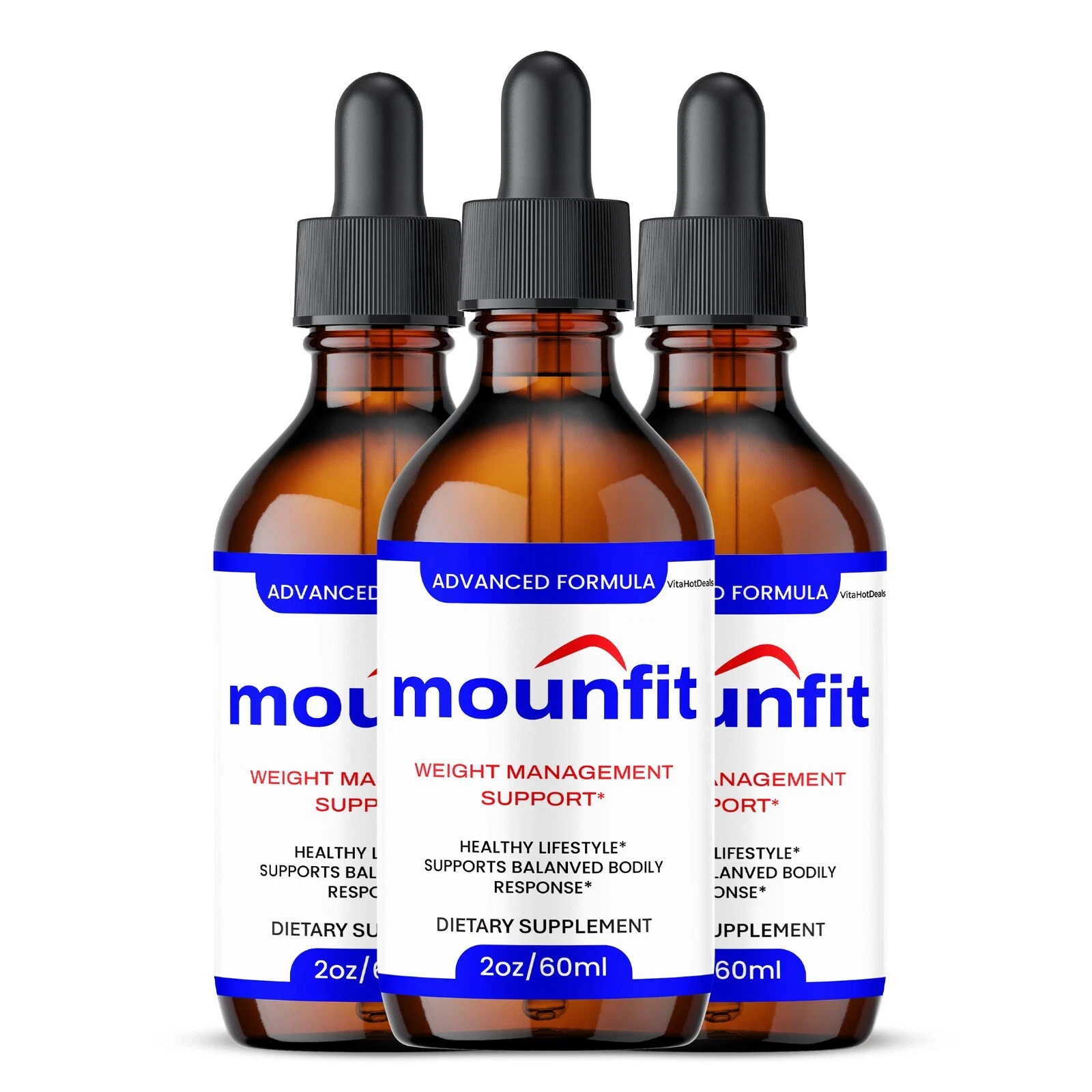 Mounfit Drops Liquid Supplement, Max Strength, Moun fit Drops (3 Pack)