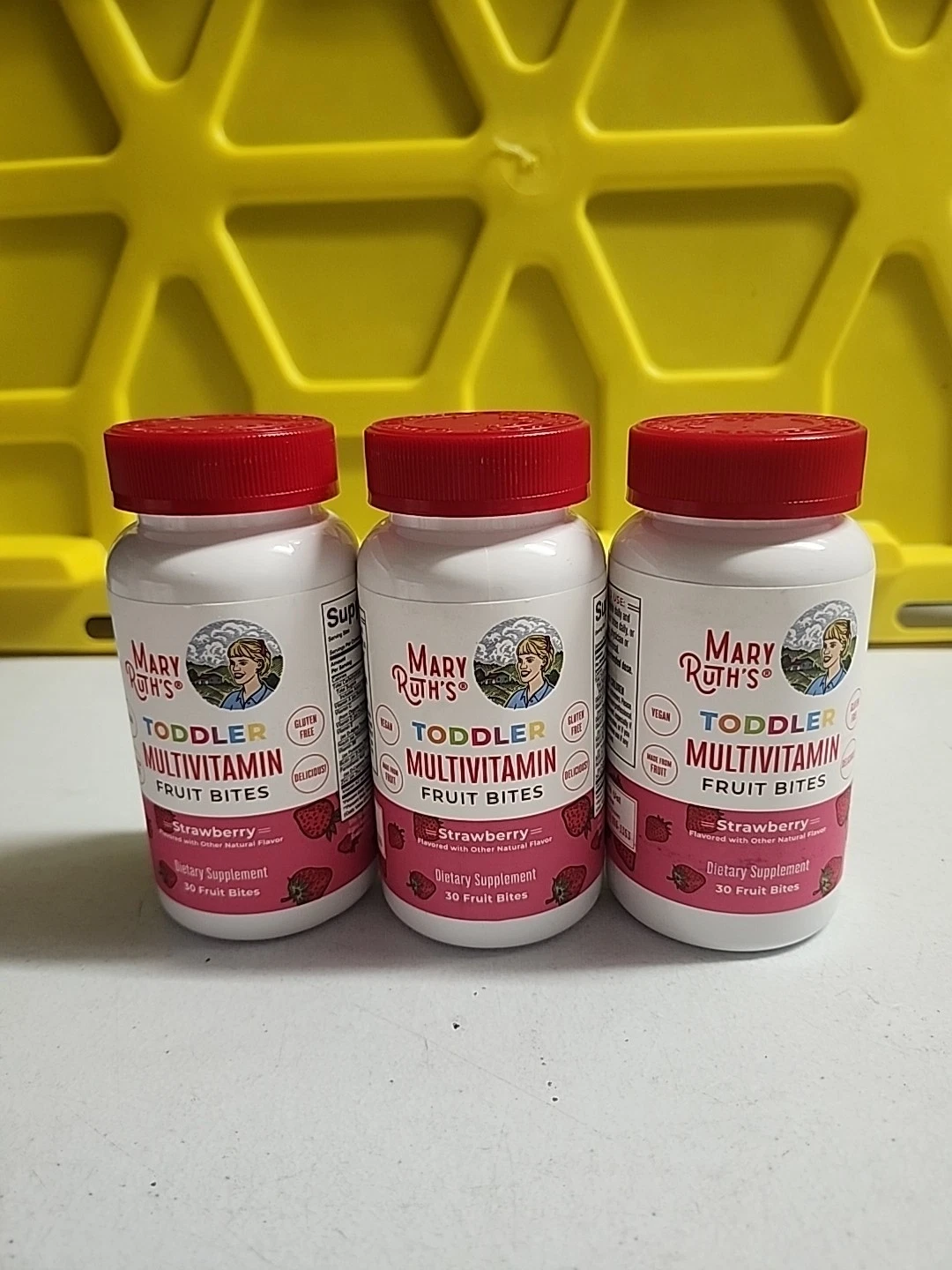 Mary Ruth’s Toddler Multivitamin Fruit Bites Strawberry (3 Bottles)--BB 03/2025