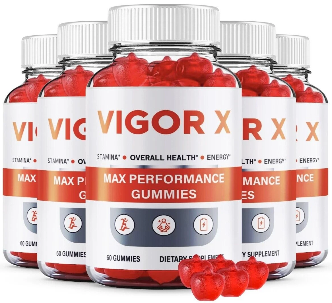(5 Pack) Vigor X Male Performance Gummies Maximum Strength Formula (300 Gummies)