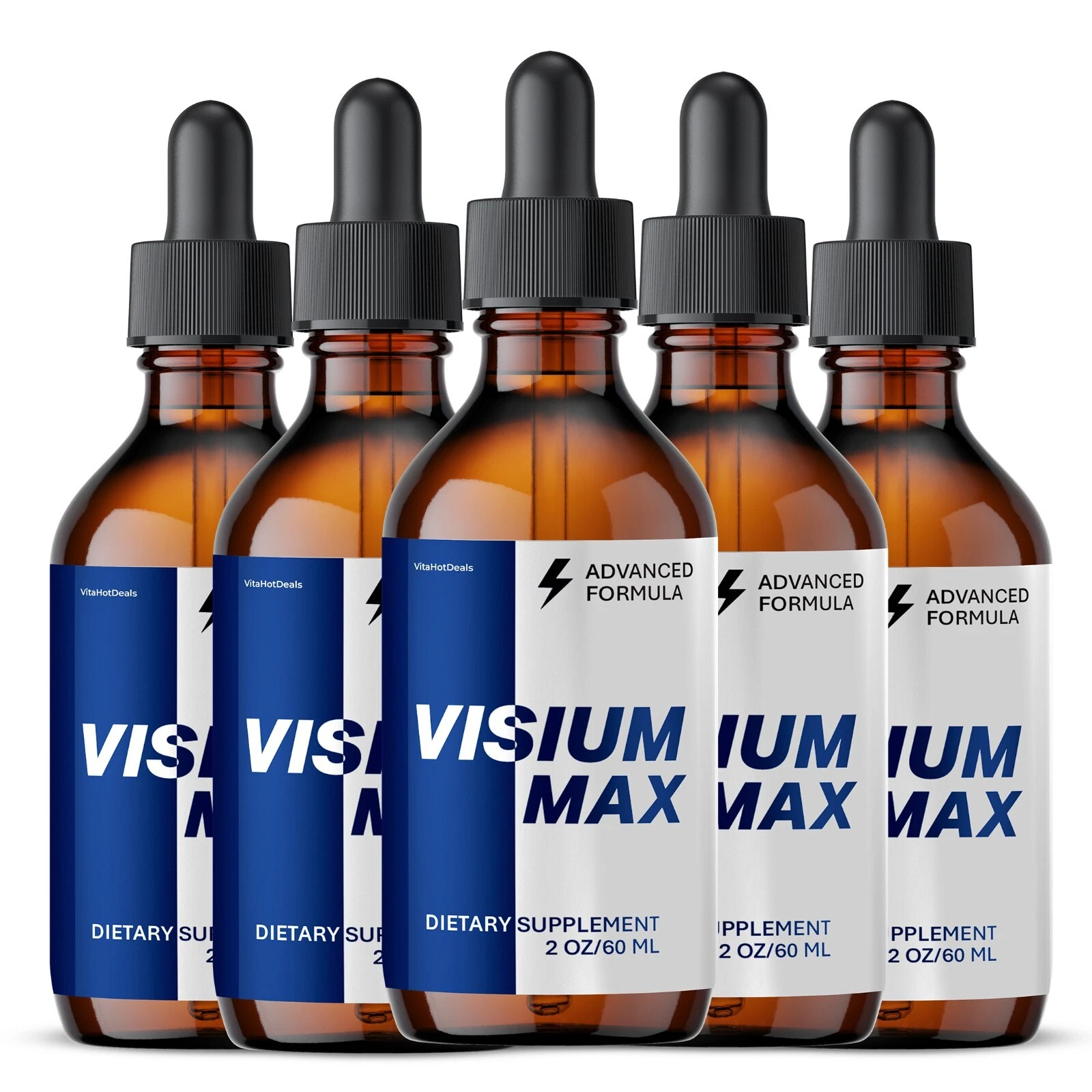 Visium Max Liquid Drops, Extra Strength VisiumMax, All Natural Formula (5 pack)