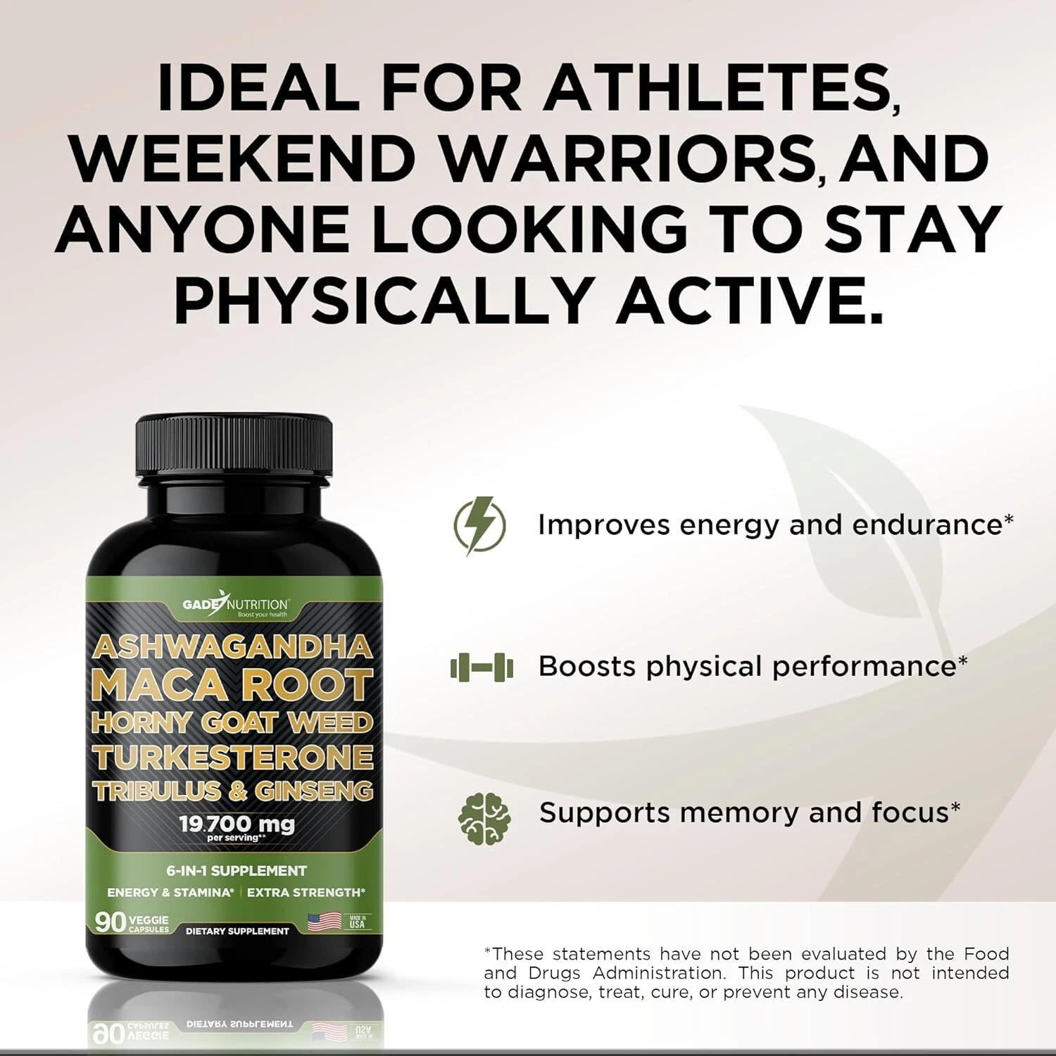 Ashwagandha - Maca Root - Horny Goat Weed - Turkesterone - Tribulus - Ginseng US