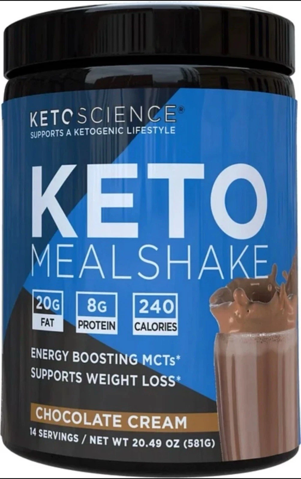 Keto Science Ketogenic Meal Shake Chocolate Dietary Supplement, Meal Replacement