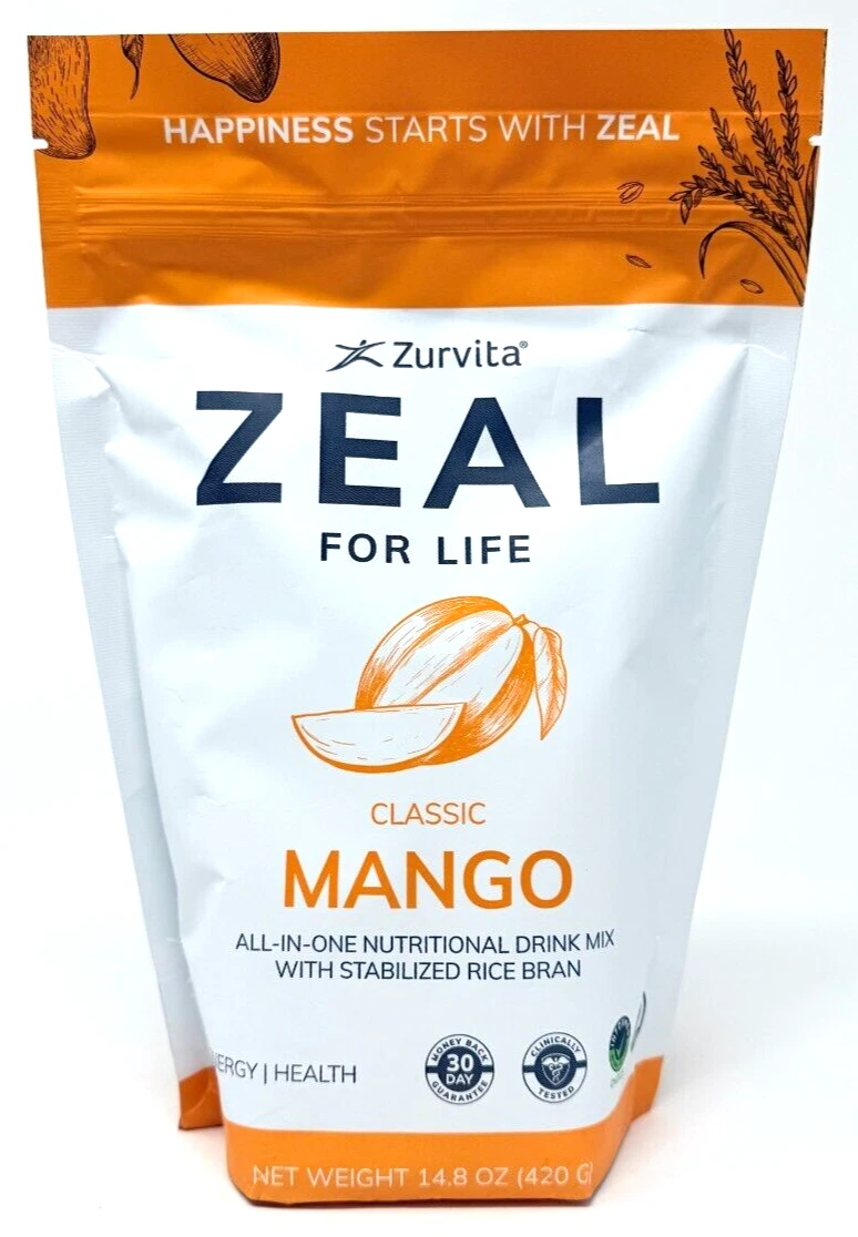 Zurvita Zeal for Life CLASSIC MANGO Energy & Health Drink (14.8 oz) EXP 3/2026
