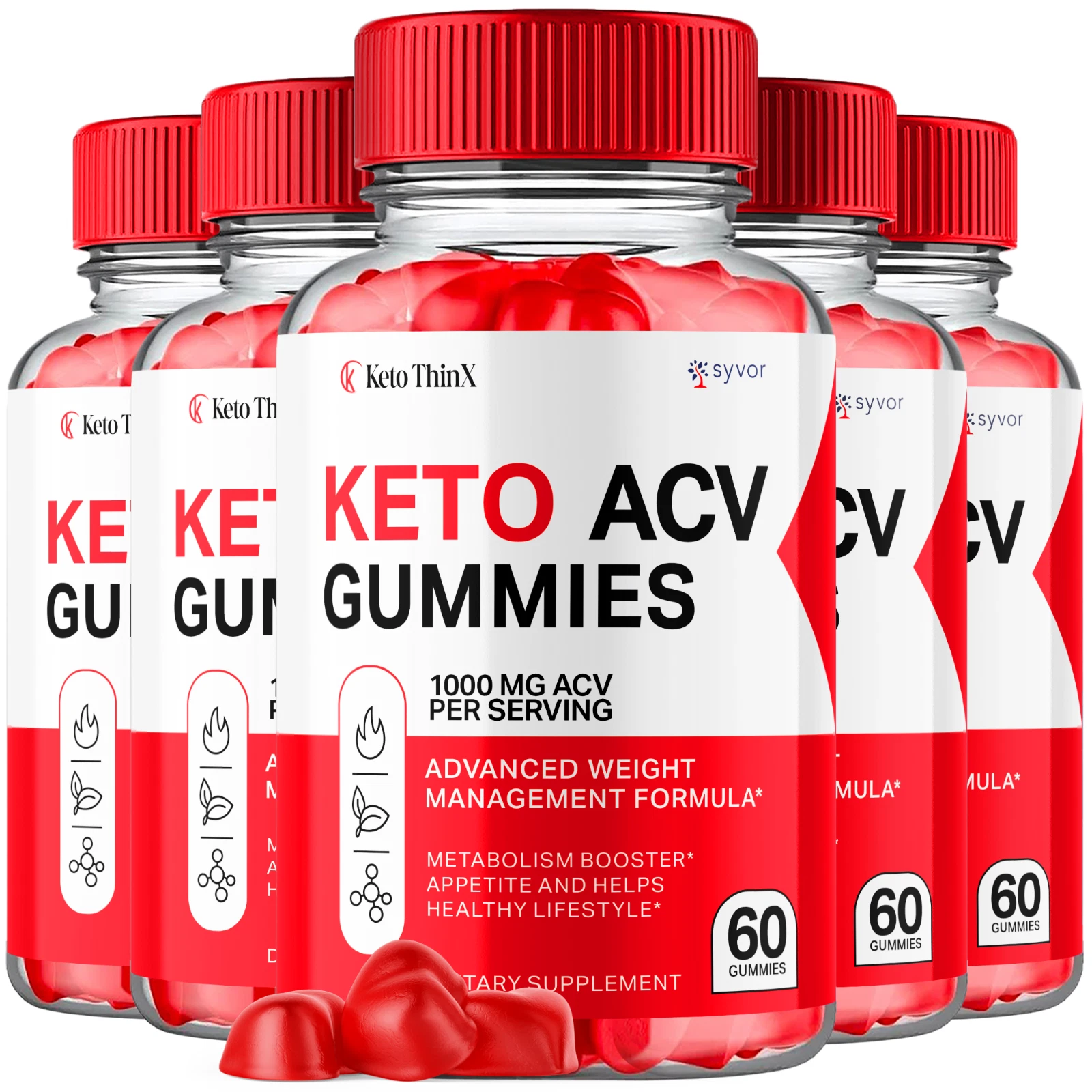 Keto ThinX Keto ACV Gummies Maximum Strength Vitamin Formula 300 Gummies