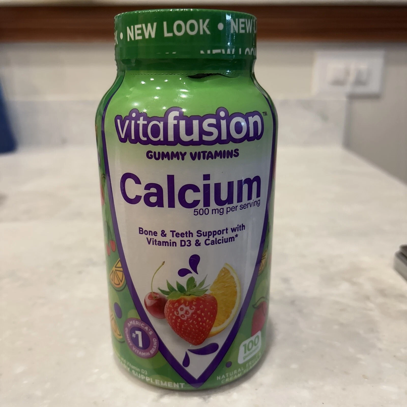 Vitafusion Chewable Calcium Gummy Vitamins Fruit And Cream Flavored 100 Ct 11/25