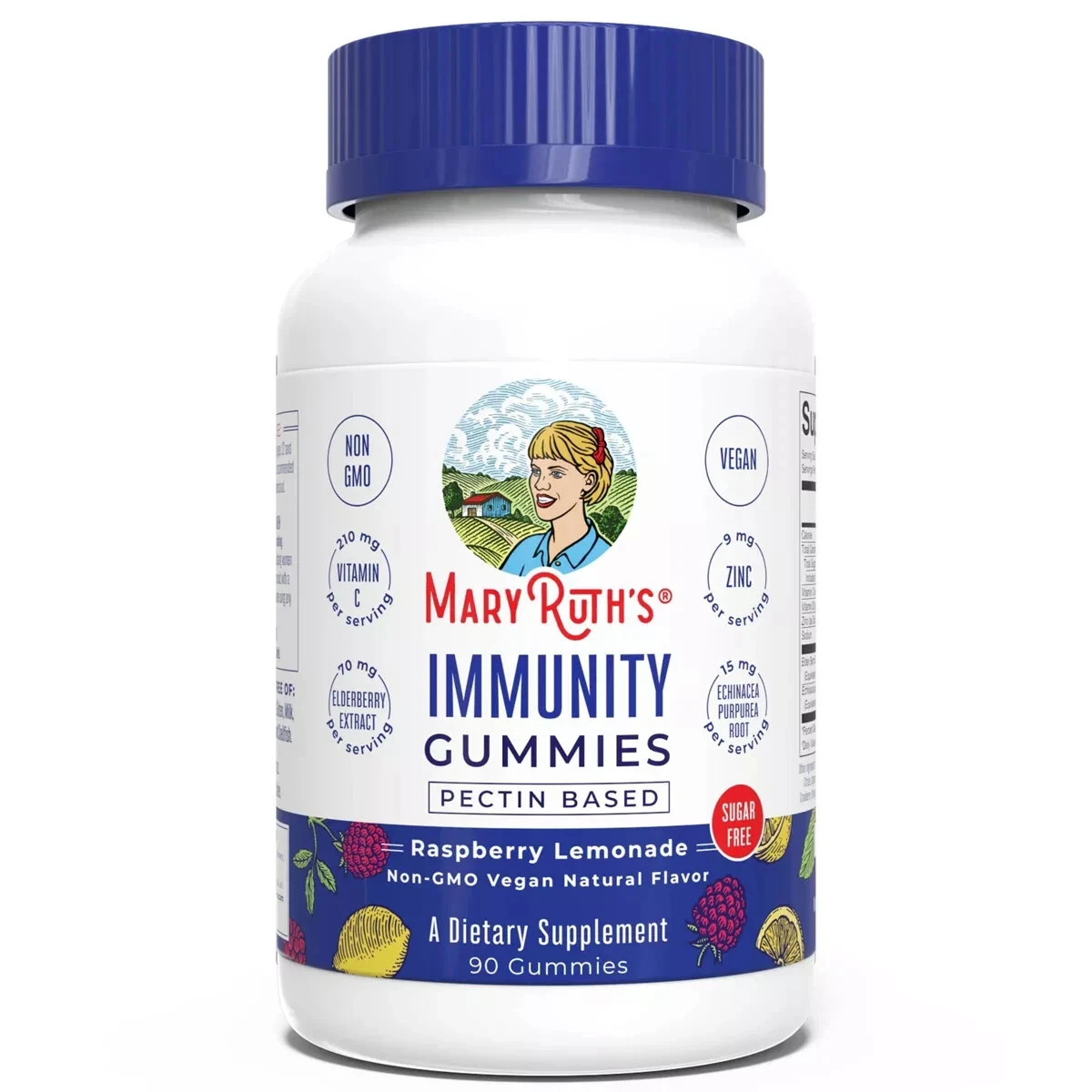 Mary Ruth’s Immunity Gummies Raspberry Lemonade 90 Ct Sugar Free Exp 09/25