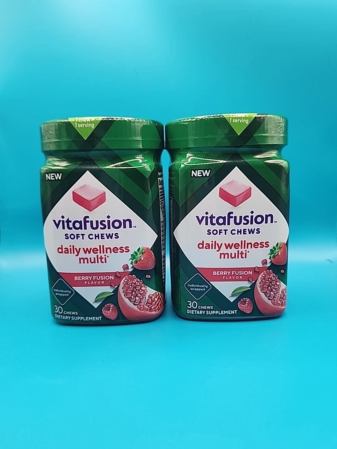 2 PK Vitafusion Soft Chews Daily Wellness Multi Adult Berry Fusion 30ct each