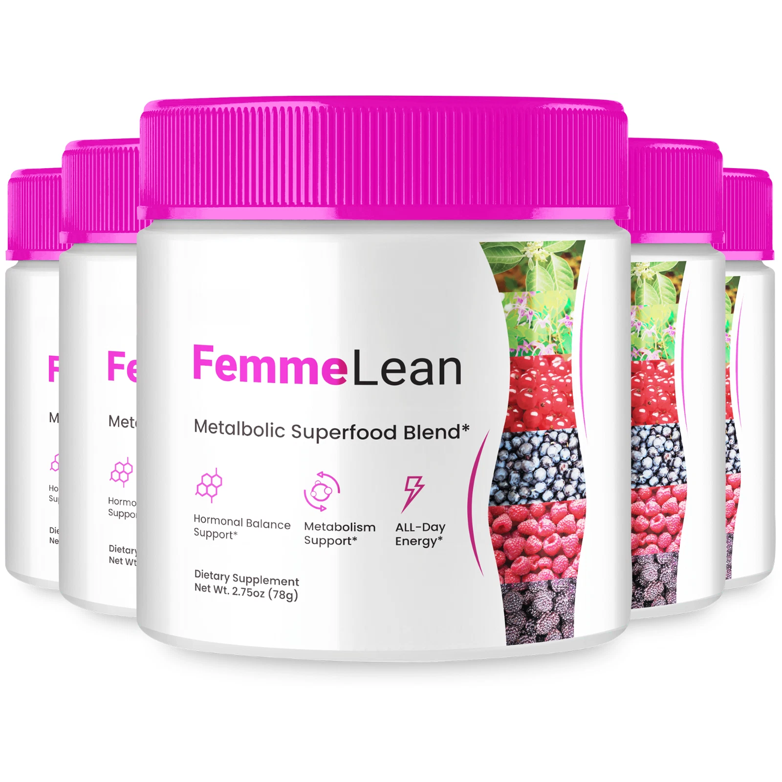FemmeLean Superfood Powder Supplement, Femme Lean Weight Management (5 Pack)