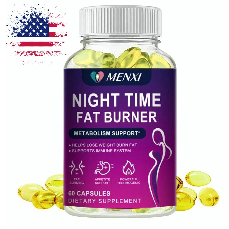 Night Time Fat Burner Supplement - Weight Loss Appetite Suppressant Detox 60 Cap