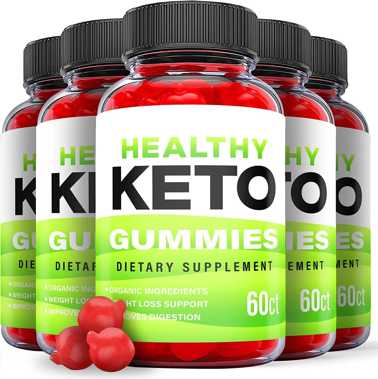 5 Pack - Healthy Keto ACV Gummies - Vegan, Weight Loss Supplement - 300 Gummies