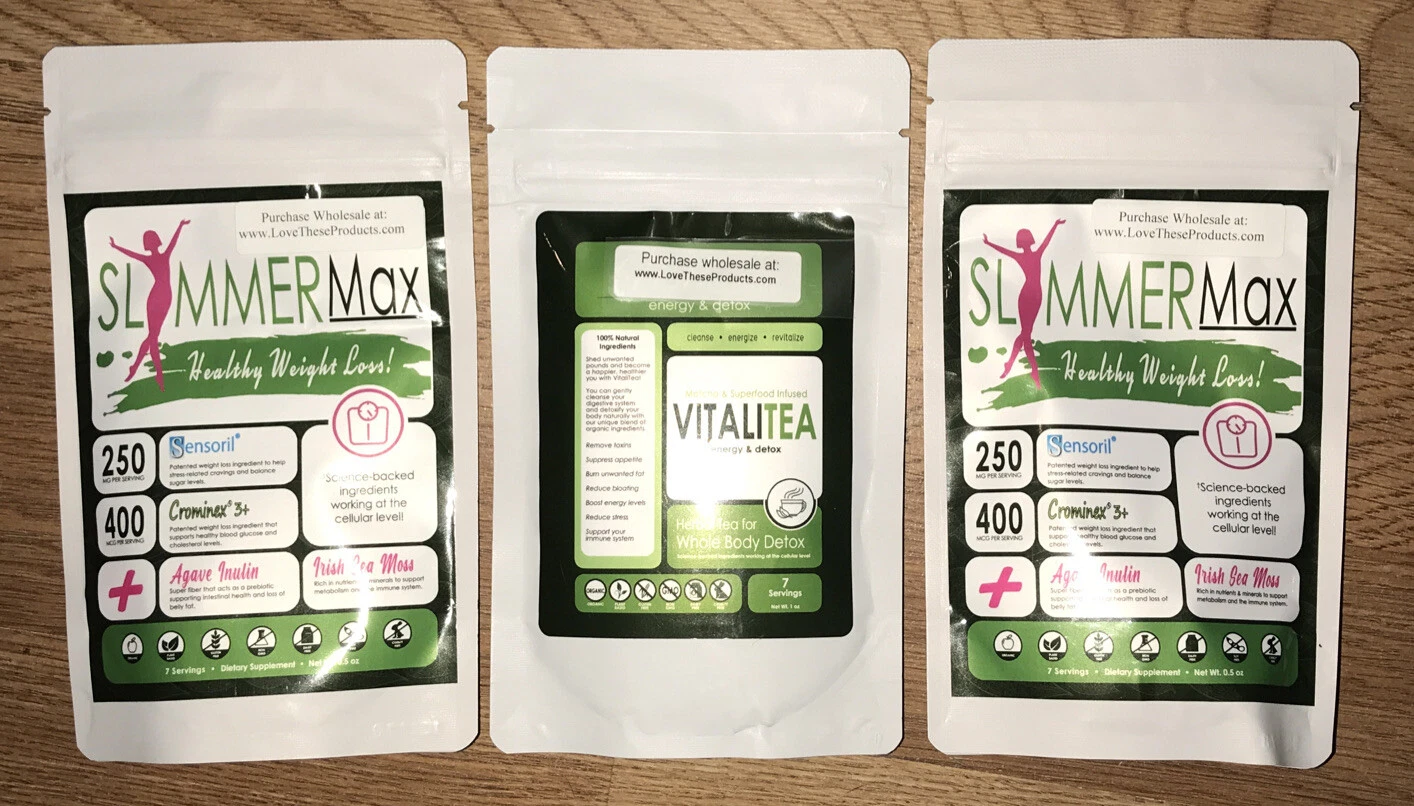 Bundle - 2x Slimmer Max Powdered Supplement - 1x VitaliTea Energy & detox Tea