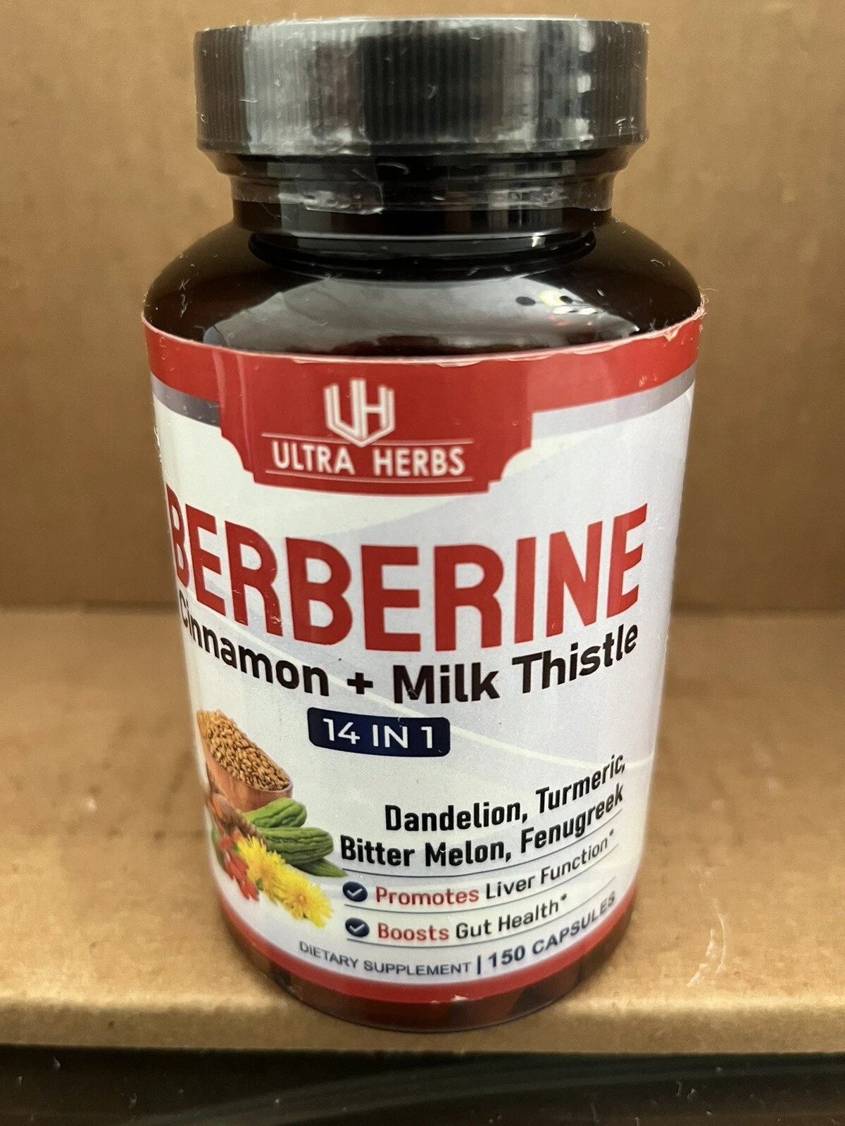 ULTRA HERBS Premium Berberine 12,200MG with Cinnamon, Milk Thistle 150 Capsules