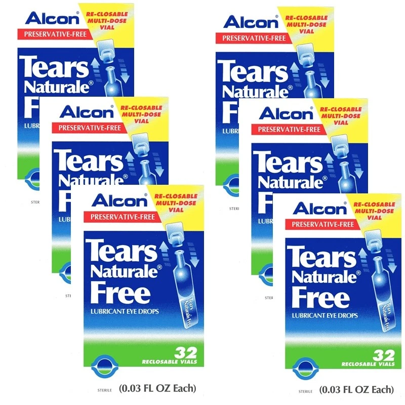 6X Tears Naturale Alcon Free Lubricant Eye Drops 6X32=192 Vials EXP. 2026