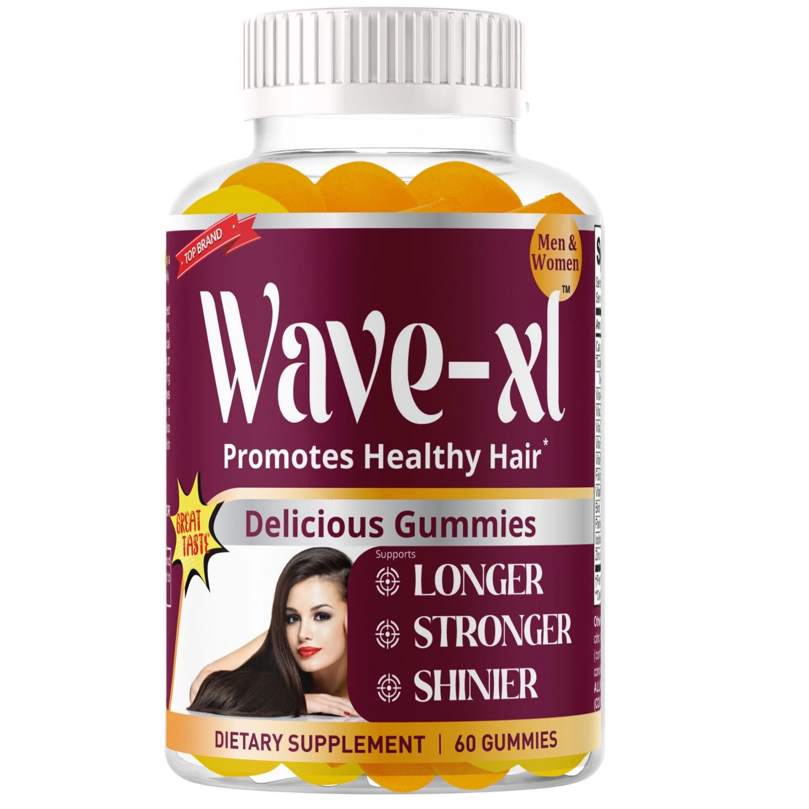 Wave XL - Hair Vitamin Gummies for Longer, Stronger, Shinier Hair