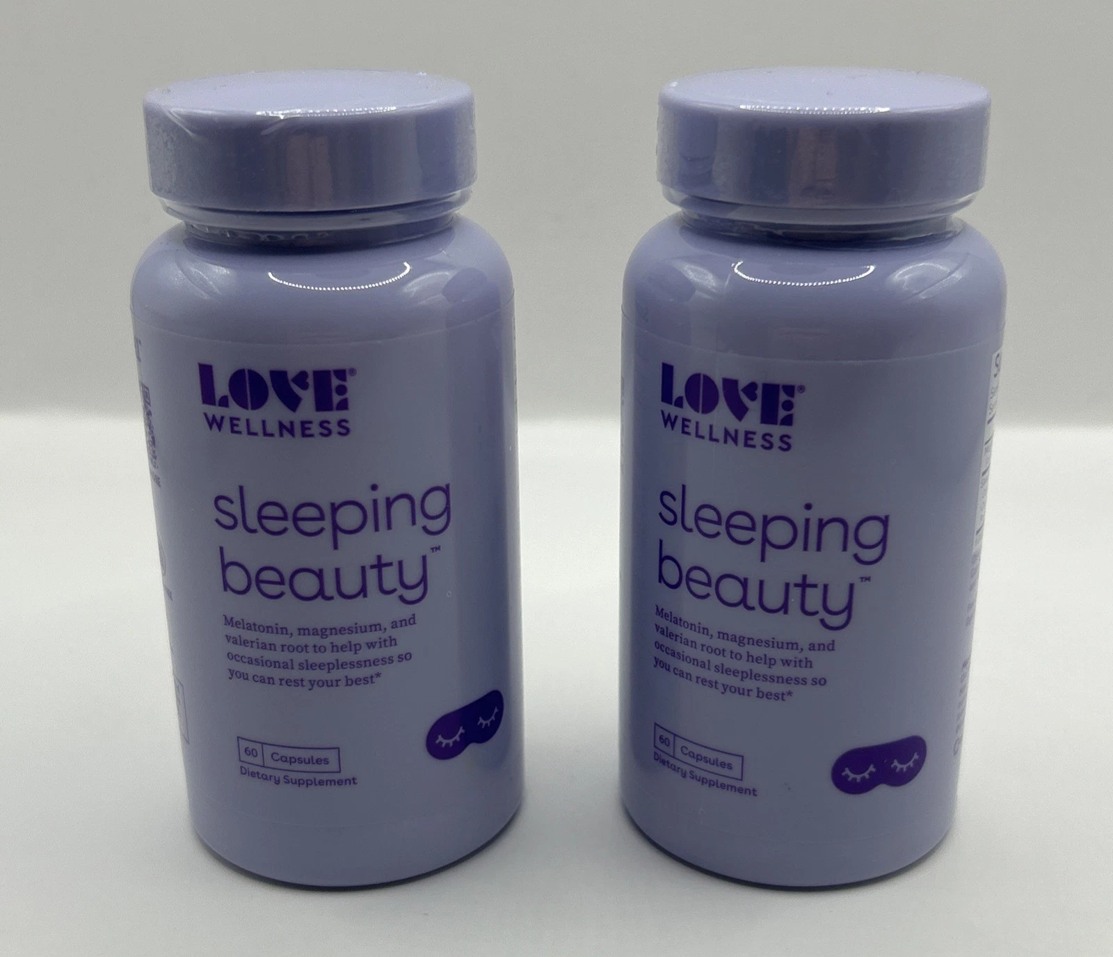 Two Bottles, Love Wellness Sleeping Beauty - 60 Capsules - Expires 09/2027