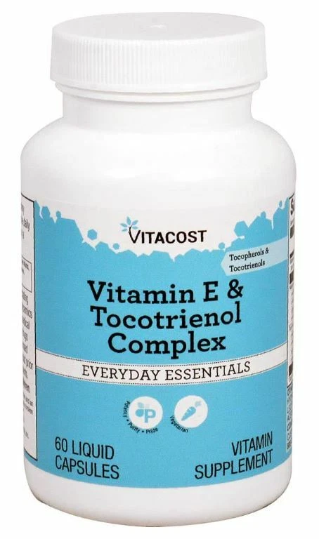 Vitacost Vitamin E & Tocotrienol Complex - 60 Liquid Caps EXP. 1/2027